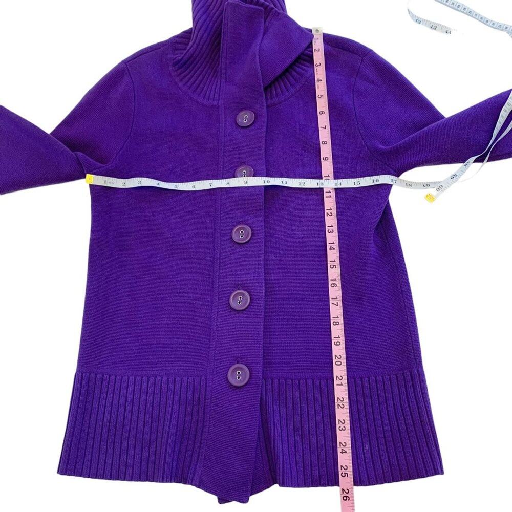 CHICO'S purple knit cotton collared cardigan sweater Size 1 Medium - Picture 4 of 9